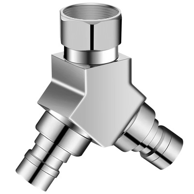 洗衣机水龙头进水一分二接头一进二出转三通进水口双出分流器分水