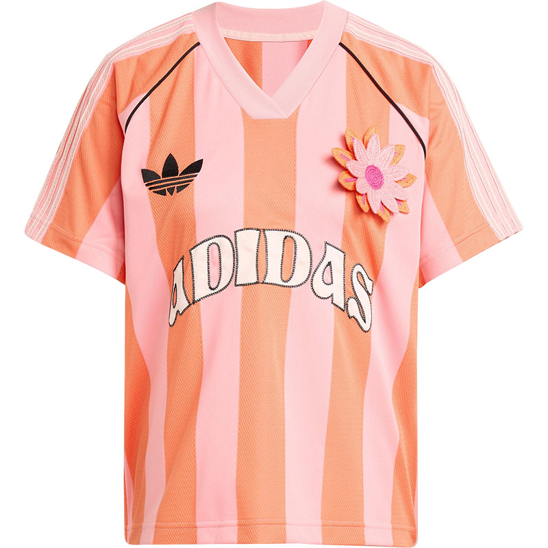 Adidas/阿迪达斯正品三叶草女士运动经典透气竖纹训练球衣KC0673