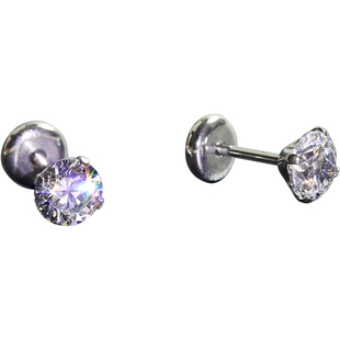 植入级钛合金titanium女耳骨耳钉平底耳蜗螺丝拧扣单只睡觉免摘