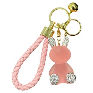 镶钻水晶兔钥匙扣女精致汽车钥匙挂件网红女生书包钥匙链装饰用品