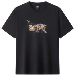 【金标花卉】卡宾凉感短袖T恤男装夏季潮流刺绣设计圆领上衣