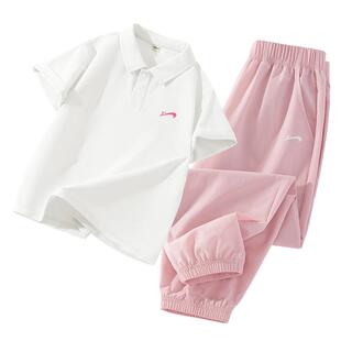 贵人鸟童装女童套装夏薄款女大童速干polo夏装儿童夏季户外运动服