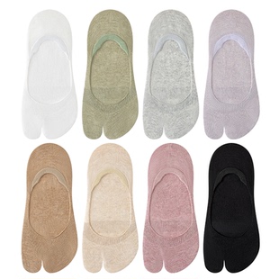 二趾袜女夏季薄款纯棉防滑不掉跟配猪蹄鞋女士分趾袜浅口隐形船袜