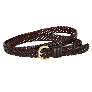 新款女士腰带编织皮带灰色酒红色配裙子毛衣连衣裙牛仔裤带细手工