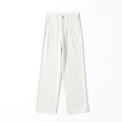 MYFC白色阔腿牛仔裤女2025新款