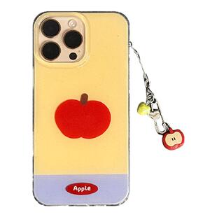 由里公园ins小众简约可爱红苹果挂件15适用17pro苹果17ProMax手机壳iPhone16全包17韩系14Promax保护套13少女