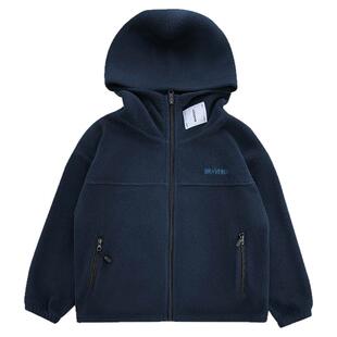 海妈家童装2025冬季新款男童摇粒绒连帽冬装外套洋气韩版卫衣开衫