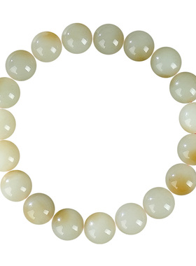 和田玉手链男款糖青白玉