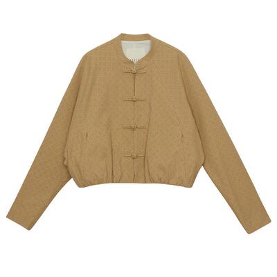 谜底短款外套女秋季新品新中式单排扣盘扣宽松外套243MW1036