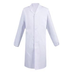 松紧袖口白大褂长袖工作服男女医学生实验室化学防酸碱防水白大衣
