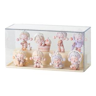 盲盒收纳盒阶梯型萌粒防护罩玩偶手办陈列柜亚克力单个密封展示箱