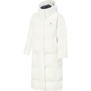 李宁火锅羽绒服丨冬季官方新款长款衣服女款连帽鹅绒保暖运动上衣