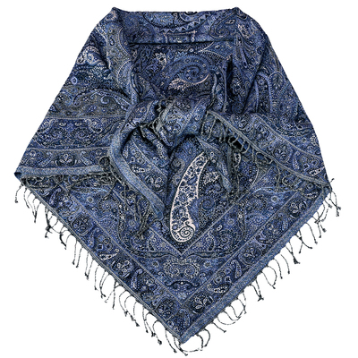 老钱风100%水煮羊毛加厚大方巾