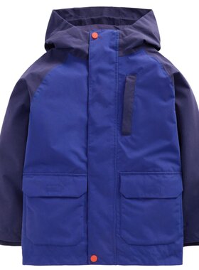 代购 MiniBoden儿童风衣 26秋装男童蓝色防风防水连帽外套 2-14岁