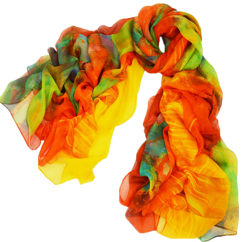 雪纺丝巾长款防晒女春秋百搭围巾夏季轻薄纱巾超大沙滩巾百变披肩