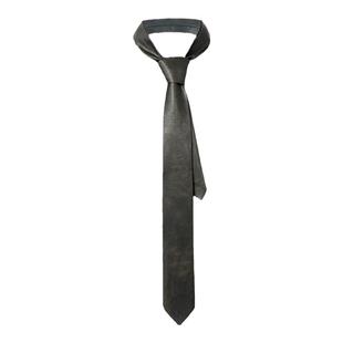 JCAESAR LEATHER TIE 皮领带 可擦色 复古箭头型黑色领带