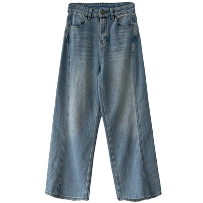 莱赛尔天丝显瘦直筒工装牛仔裤女