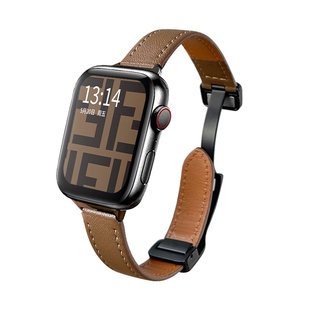 适用苹果手表iwatch10/9手表带iwatchs8表带applewatchse替换带watchs7/6/5秋冬皮质女s11s10s9s8s7小众十代
