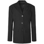 ourhour 亮丝条纹 黑色烫迹线显瘦喇叭西裤 女设计感斜肩马甲套装