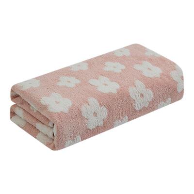 优港提花清新立体碎花浴巾超吸水