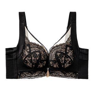 美思内衣女士聚拢小胸救星无钢圈夏季收副乳防下垂性感蕾丝文胸罩