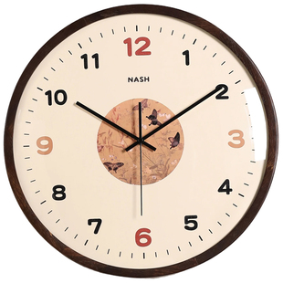 中古风2025新款挂钟客厅家用高级感大气时钟现代简约钟表免打孔