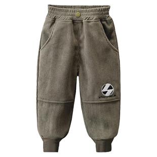 男童裤子秋装洋气休闲裤春秋儿童灯芯绒长裤童装条绒帅气宝宝单裤