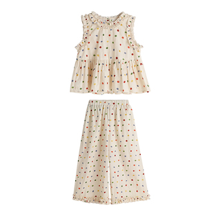 布丁哈鲁童装夏装女童2026夏季新款儿童休闲薄款背心长裤套装