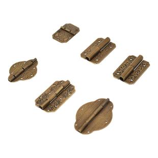 中式首饰盒黄铜小合叶免开孔合页仿古木盒纯铜迷你明装铜铰链折页