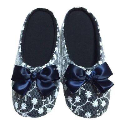 新款时尚风水溶蕾丝出差家居鞋