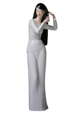 手工雕塑东方女孩家居美学摆件