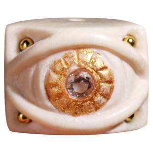 精工猛犸牙雕刻天使眼隔珠描金顶珠背云星月金刚菩提手串DIY配饰