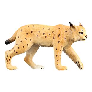 新款童德猞猁模型仿真野生动物玩具北极山猫塑胶儿童认知礼物摆件