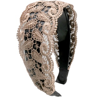 刺绣宽边蕾丝发箍带齿防滑发卡洗脸女款网红压发气质外出束发头箍