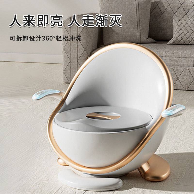严选儿童马桶坐便器男女小孩尿便盆易清洁家用带灯宝宝如厕训练