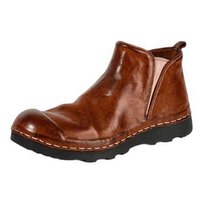 水洗马皮纯手工中帮短靴