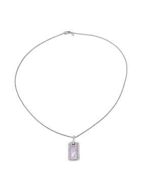 XMR爆闪设计感镶钻方牌吊坠项链