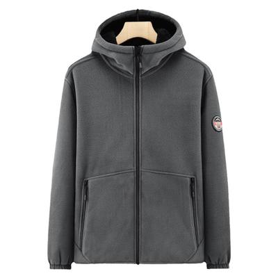 摇粒绒外套连帽加绒加厚保暖卫衣