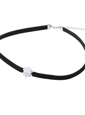 S925纯银雪冰花choker项圈项链女款脖子饰品锁骨链短款颈带颈链潮