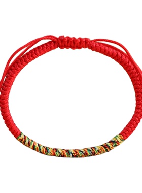 本命年红绳金丝金刚结民族风手绳