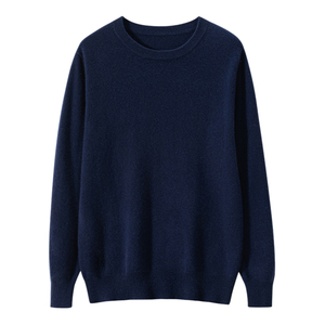 亲肤保暖圆领羊绒衫男保暖山羊绒宽松内搭针织毛衣商务休闲打底衫