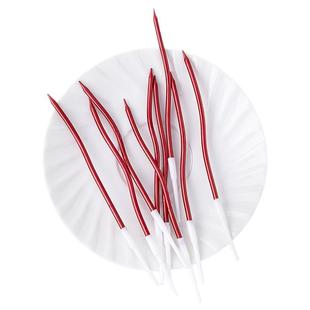 网红红色曲线蜡烛蛋糕装饰情人节新年螺旋弯曲蜡烛生日蛋糕插件