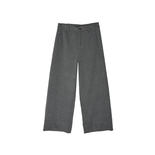 小个子必收！~加厚羊毛阔腿休闲裤子女秋冬新柔软宽松直筒九分裤