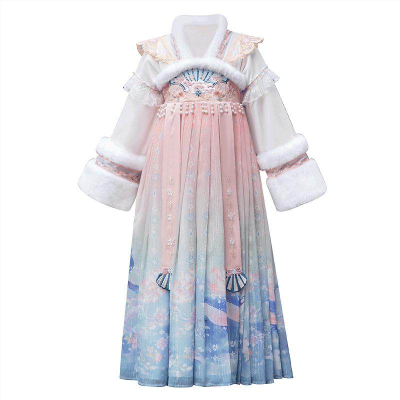 加绒秋冬季女童国风汉服