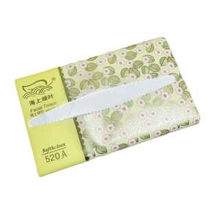 海上绿叶抽纸整箱大码纸巾520张婴儿可湿水餐巾纸24包家庭面巾纸