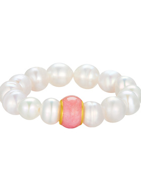 周大生黄金荧光珐琅珍珠戒指足金手指饰品送女友老婆妈妈节日礼物