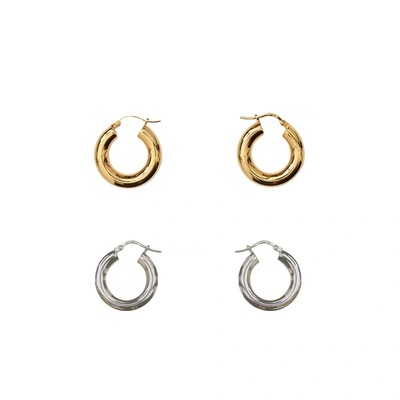 极简性冷淡风欧美圈圈光面耳环