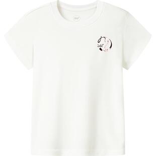 迅干科技2.0|商场同款361女童短袖针织衫撞色速干2026夏季女上衣