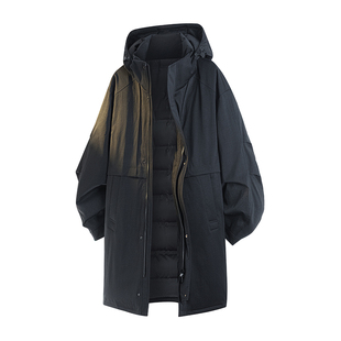 NASA STUSY美式2025冬季加厚保暖棉衣男款中长款棉袄羽绒棉服外套