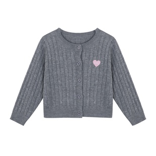 小O宝Okids童装 宝宝毛衣针织开衫女春秋羊毛麻花婴儿红色外套